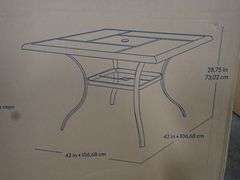 Black Skytop Outdoor Dining Table 28 3/4" x42"x 42"