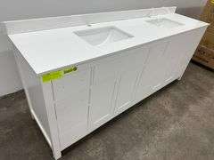 Strada White 84" Double Vanity