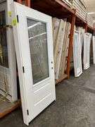 White Fiberglass, Decorative Entrance Door 36"x80", Right Hand
