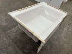 Acryl Alcove Left-Hand Drain Whirlpool Bathtub in White 60"x43"x21 1/2"