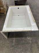 Acryl Alcove Left-Hand Drain Whirlpool Bathtub in White 60"x43"x21 1/2"