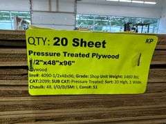 Pressure Treated Plywood 1/2"x48"x96"