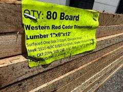 Western Red Cedar Dimensional Lumber 1"x6"x12'