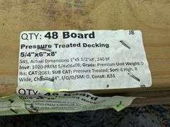 Pressure Treated Decking 5/4"x6"x8'