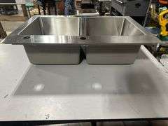 Dolancourt Tight Radius 33 in. Drop-In 50/50 Double Bowl Sink