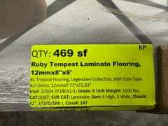 Ruby Tempest Laminate Flooring, 12mmx8"x6'