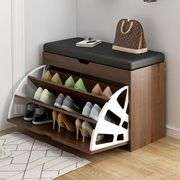 Shoe Storage Bench with Hidden Shoe Cabinet Brown