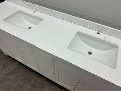 Strada White 84" Double Vanity