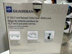 Medline 5" Raised Toilet Seat with Lock, No Arms, White, 400 lb Capacity