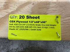 CDX Plywood 1/2"x48"x96"