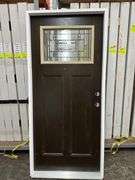 Brown Fiberglass, Decorative Entrance Door 36"x80", Left Hand