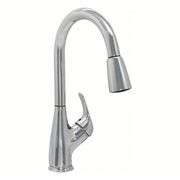 Chrome, Single Hole Faucet, Pull Down Spray Handle and Forward Only Lever