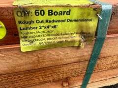 Rough Cut Redwood Dimensional Lumber 2"x4"x6'