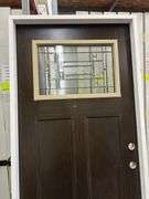 Brown Fiberglass, Decorative Entrance Door 36"x80", Left Hand