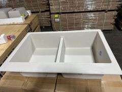 Granite Champagne Double Bowl Sink 33"x22"x8 1/2"