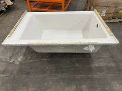 Acryl Alcove Left-Hand Drain Whirlpool Bathtub in White 60"x43"x21 1/2"