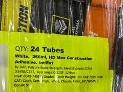 White, 266ML, HD Max Construction Adhesive. Interior/ Exterior