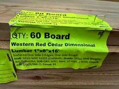 Western Red Cedar Dimensional Lumber 1"x8"x16'