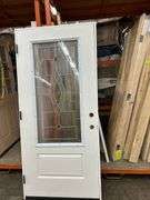 White Fiberglass, Decorative Entrance Door 36"x80", Right Hand