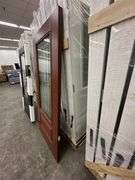 Cherry Mahogany Deco 2 PNL Fiberglass Door Slab 36"x80"