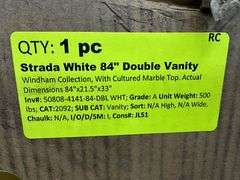 Strada White 84" Double Vanity