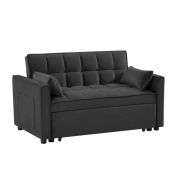 55.1-inch 3-in-1 convertible Sofa Bed Black