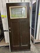 Brown Fiberglass, Decorative Entrance Door 36"x80", Left Hand