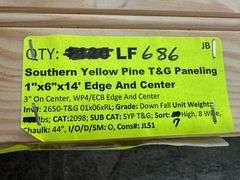 Southern Yellow Pine T&G Paneling 1"x6"x14' Edge and Center