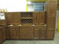 Rustic Walnut Shaker Kitchen Cabinet Set 12'x15'