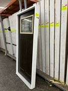 Brown Fiberglass, Decorative Entrance Door 36"x80", Left Hand
