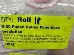 R-30 Unfaced Rolled Fiberglass Insulation