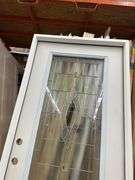 White Fiberglass, Decorative Entrance Door 36"x80", Right Hand