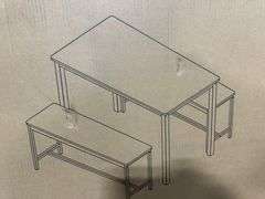 3-Piece Bench Style Dining Furniture Set