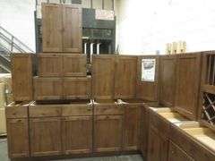 Rustic Walnut Shaker Kitchen Cabinet Set 12'x15'