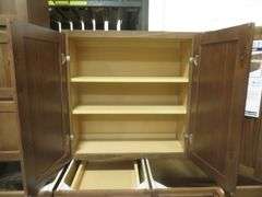 Rustic Walnut Shaker Kitchen Cabinet Set 12'x15'
