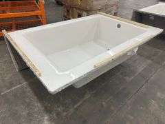 Acryl Alcove Left-Hand Drain Whirlpool Bathtub in White 60"x43"x21 1/2"