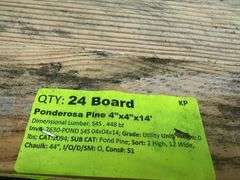 Ponderosa Pine Dimensional Lumber 4"x4"x14'