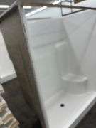 White Fiberglass Shower Stall  35 1/2"x60"x77" Center Drain