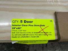 Interior Clear Pine Door Slab 28"x80"