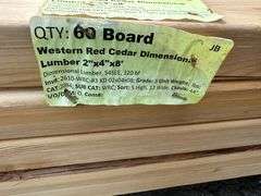 Western Red Cedar Dimensional Lumber 2"x4"x8'