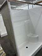 White Fiberglass Shower Stall  35 1/2"x60"x77" Center Drain
