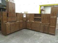 Rustic Walnut Shaker Kitchen Cabinet Set 12'x15'