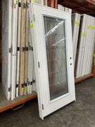 Exterior Full Decorative Glass Fiberglass Door 36"x80" RH