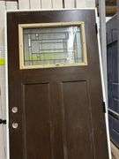 Brown Fiberglass, Decorative Entrance Door 36"x80", Left Hand