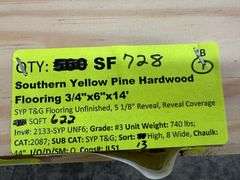 Southern Yellow Pine Hardwood Flooring 3/4"x6"x14'