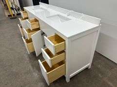 Strada White 84" Double Vanity