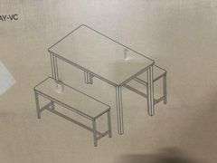 3-Piece Bench Style Dining Furniture Set