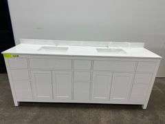 Strada White 84" Double Vanity