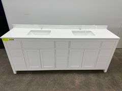 Strada White 84" Double Vanity
