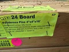 Pondersoa Pine Dimensional Lumber 4"x4"x16'